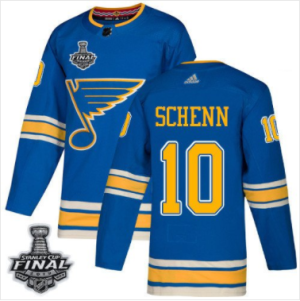 Blues #10 Brayden Schenn Blau Alternate 2019 Stanley Cup Final Stitched